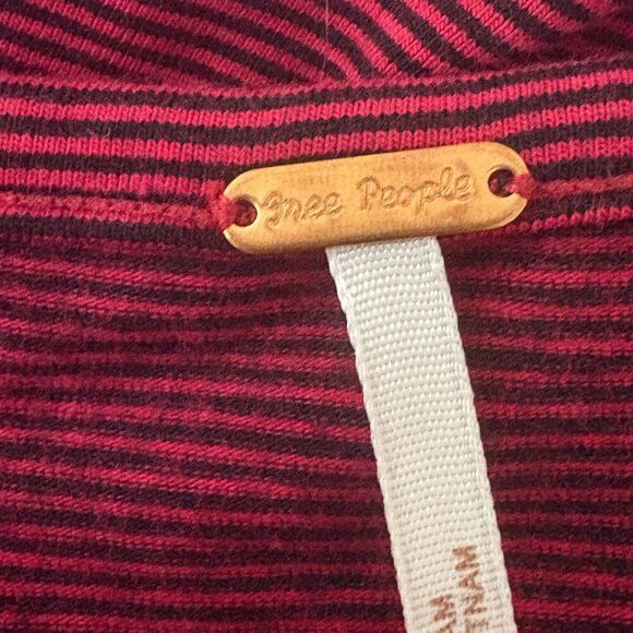 Free People Long Sleeve Puff Shoulder Cotton Top Size Small - Picture 6 of 8